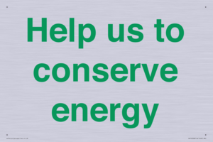 Help us to conserve energy 